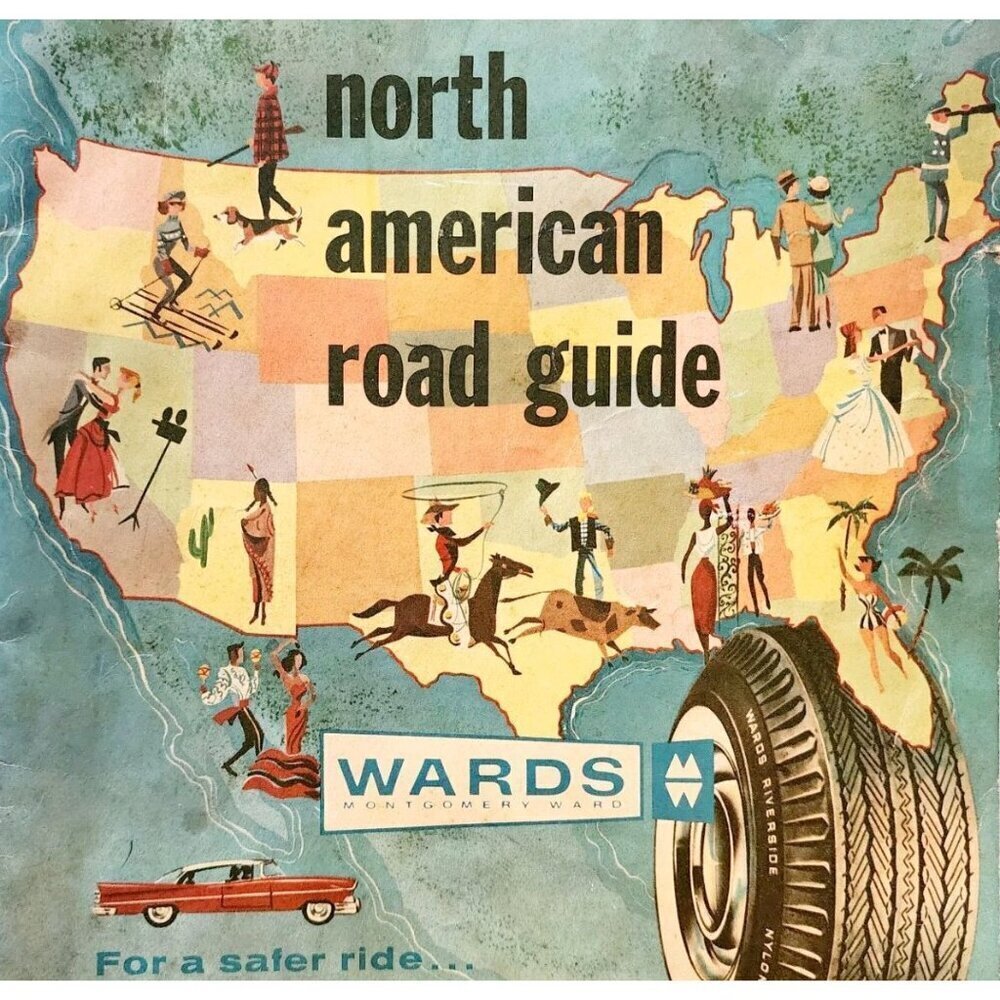 1959 Montgomery Ward Riverside North America Road Guide Atlas Riverside DWQQ1